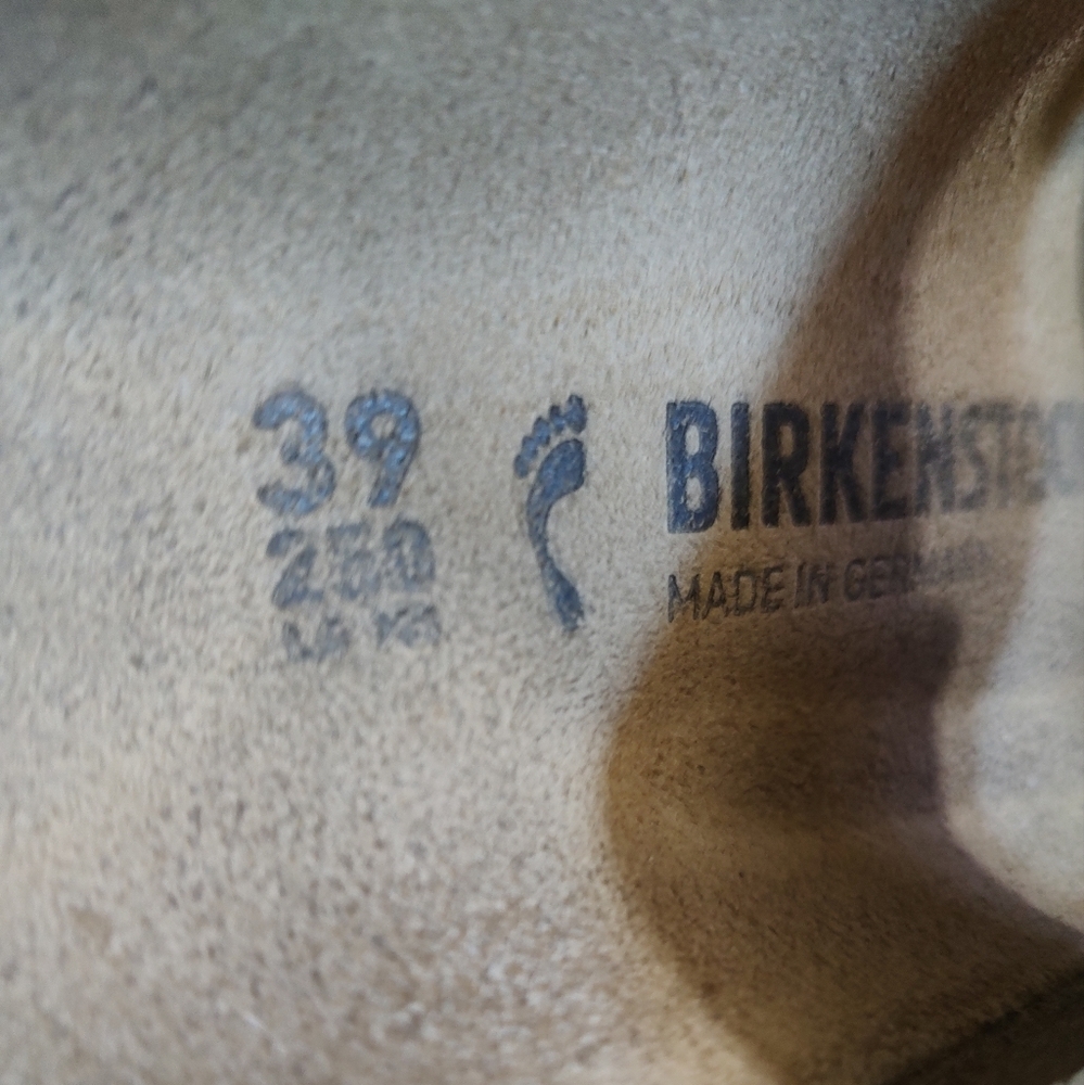 Birkenstock Arizona Silver Leather With Gold Buckle And Grey Sole - Picture 4 of 11